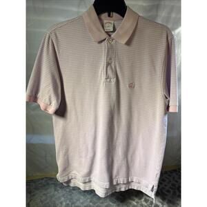 Brooks Brothers Men's Original Fit Pink Striped  Cotton Polo Shirt’ Sz S